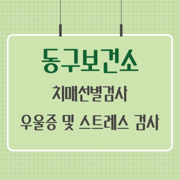 동구보건소 치매선별검사, 우울증 및 스트레스 검사